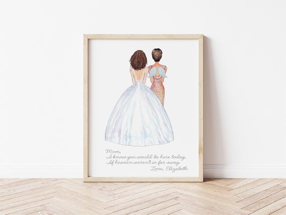 I Know You Would Poem Wedding Memorial Portrait, Personalized Digital Download Gift
