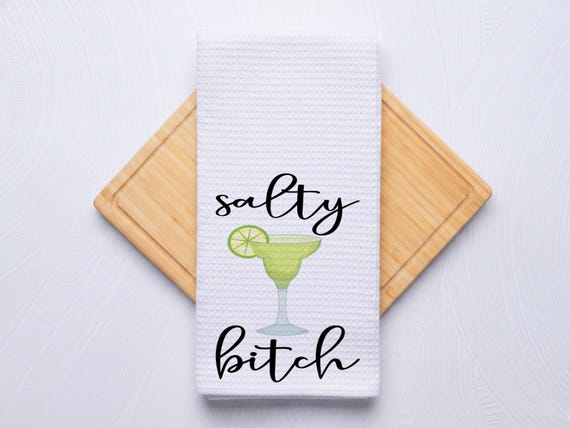 Salty Bitch Gift Kitchen & Bathroom Hand Towel Personalized for Birthdays, Housewarming