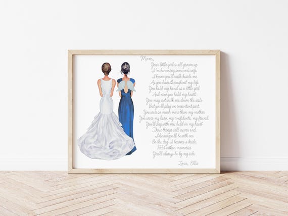 Your Little Girl Poem Wedding Memorial Portrait, Personalized Digital Download Gift
