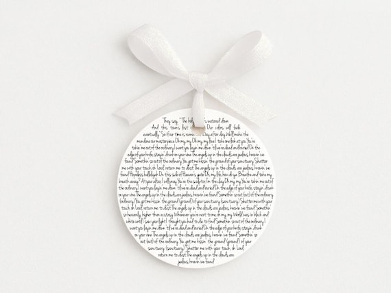 Song Lyric Ornament, Personalized Wedding or Anniversary Gift