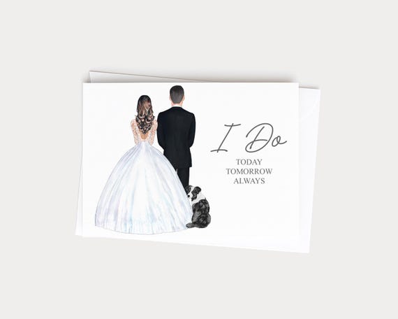 Tomorrow We Say I Do Personalized Bride and Groom Wedding Card