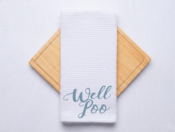 Well Poo Funny Waffle Weave Bathroom Hand Towel Gift