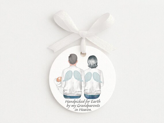 Handpicked for Earth Personalized Memorial Ornament • Grandparents