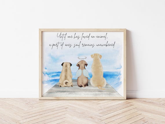 Pet Memorial Portrait Custom Illustration for Cats and Dogs, Digital Download