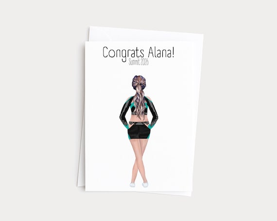 Personalized Cheerleader Congratulations Greeting Card Allstar Summit and Worlds