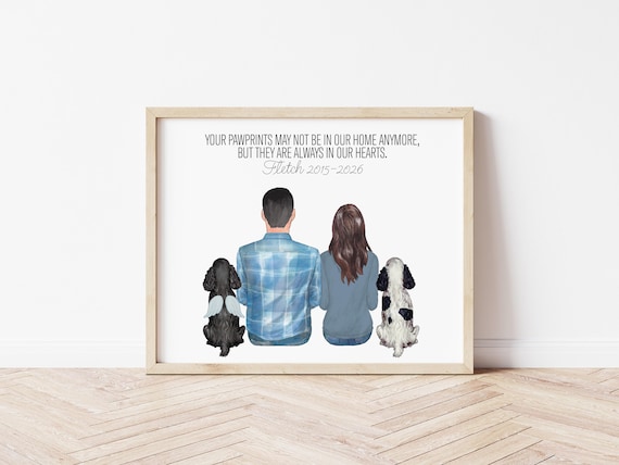 Pawprints Poem Pet Memorial Portrait, Digital Download Gift