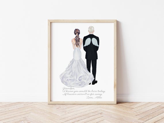 Grandfather of the Bride Memorial Portrait, Custom Wedding Gift (Digital Download)