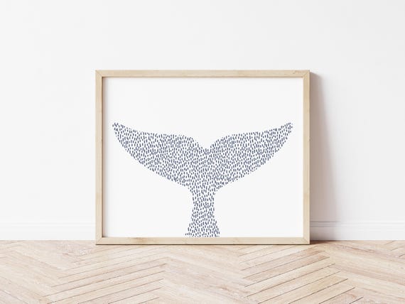 Whale Tail Abstract Art Print: Coastal Nautical Decor (Digital Download)
