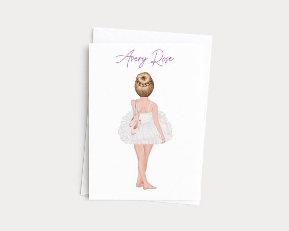 Personalized Ballerina Dancer Greeting Card Gift