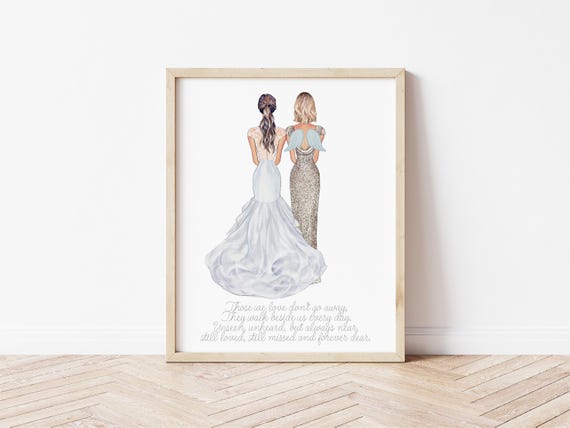 Those We Love Poem Wedding Memorial Portrait, Personalized Digital Download Gift