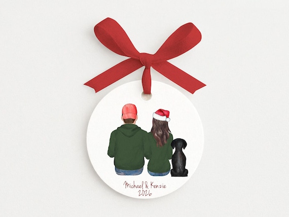 Custom Family Ornament for Couples and Pets Gift