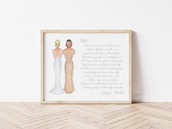 Future Mother in Law of the Bride • Personalized Print • Digital Download • Wedding Day Keepsake