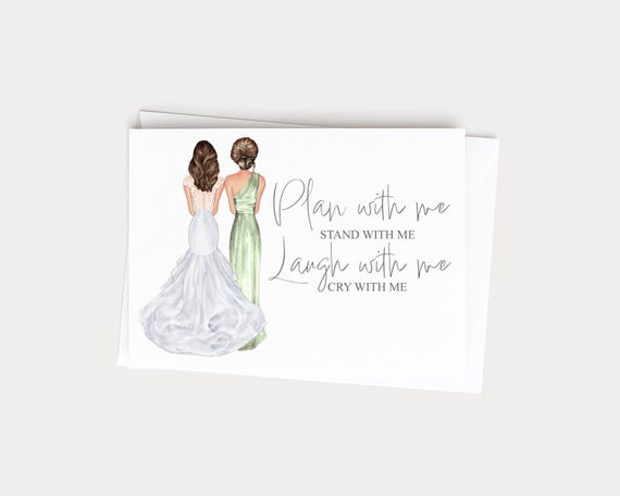 Be My Maid of Honor Greeting Card Wedding Day Gift