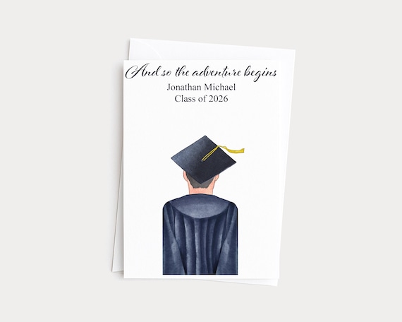 College or High School  Custom Graduation Portrait Card Gift