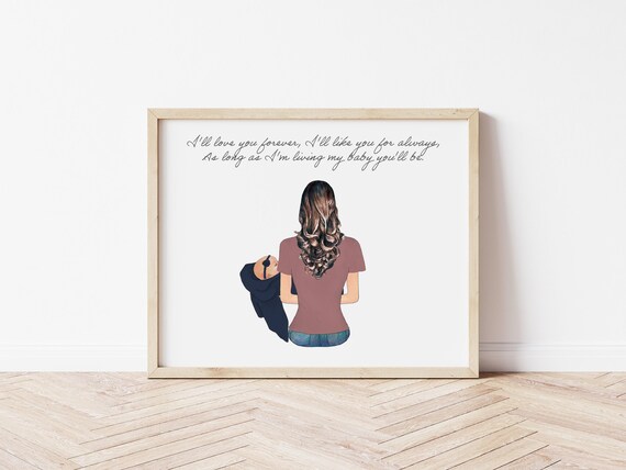 Personalized Mother's Day Portrait Gift: Custom Family Art (Digital Download)