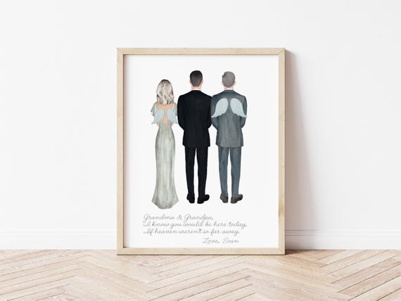 Grandparents of the Groom Wedding Memorial Portrait: Custom Wall Art (Digital Download)
