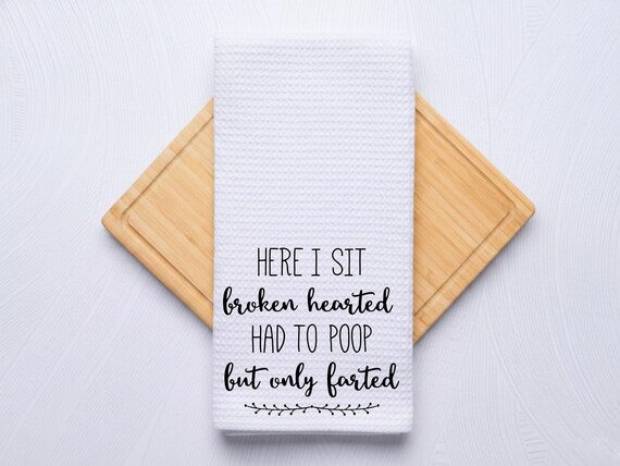 Broken Hearted Fart Custom Bathroom Hand Towel Gift