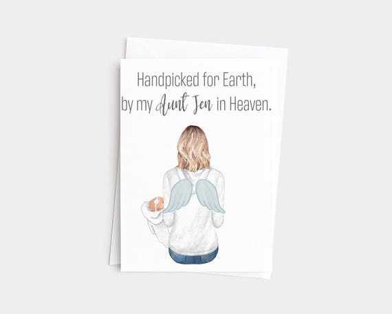 Handpicked for Earth By My Aunt in Heaven Greeting Card Portrait