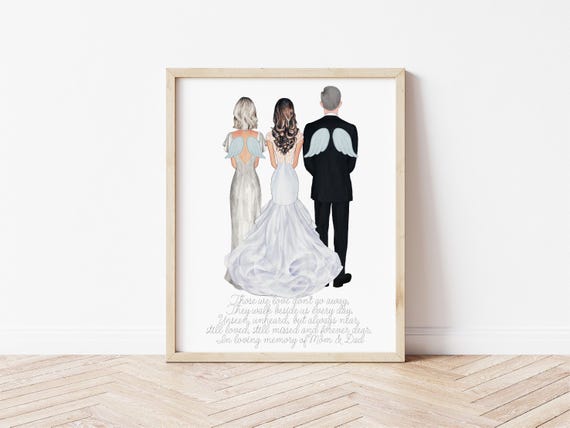 Parents of the Bride Personalized Wedding Portrait, Those We Love Poem, Digital Download