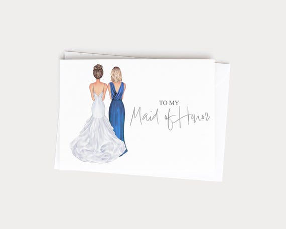 To My Maid of Honor Wedding Day Greeting Card Gift