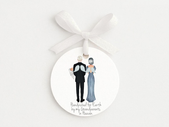 Handpicked for Earth Personalized Memorial Ornament • Grandparents