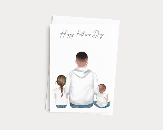 Personalized Father's Day Portrait Card from Kids