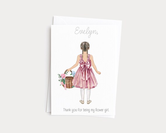 Thank You For Being our Flower Girl Custom Personalized Greeting Card