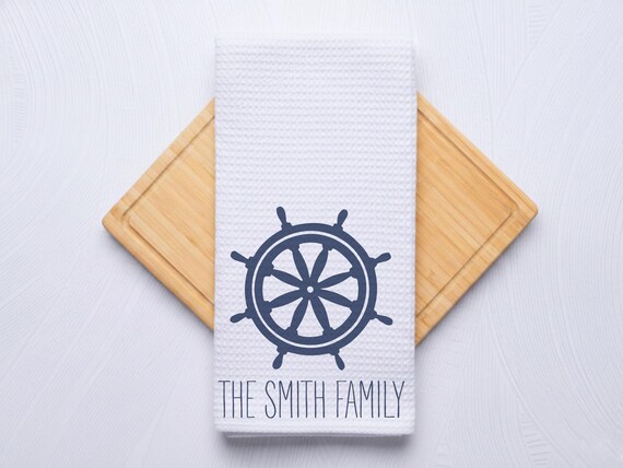 Custom Ship Wheel Towel for Kitchen and Bathroom Gift