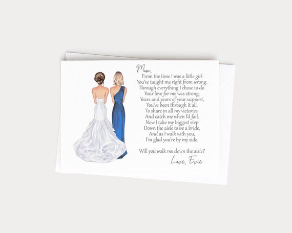 Mom Will You Walk Me Down The Aisle Proposal Greeting Card