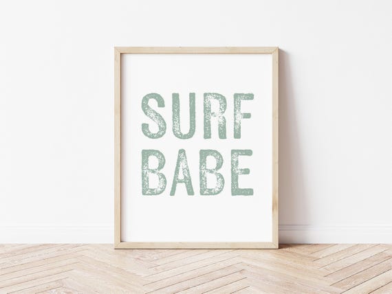 Surf Babe Customizable Digital Download Coastal Wall Art