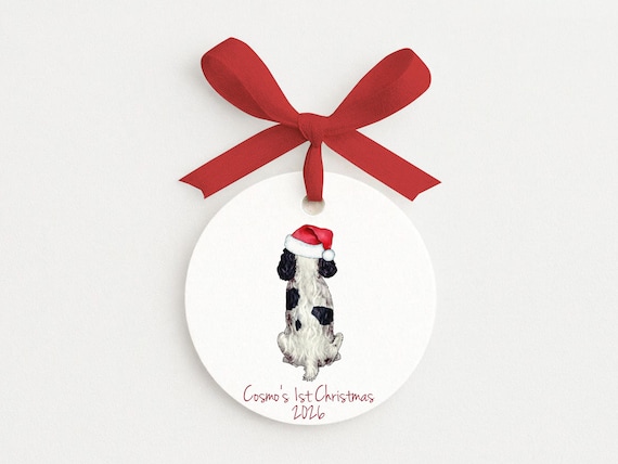 Pets First Christmas Ornament for Cat or Dogs, Personalized Portrait