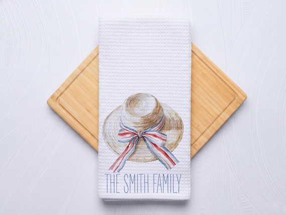 Americana Hat Towel for Kitchen and Bathrooms, Coastal Hostess Gift