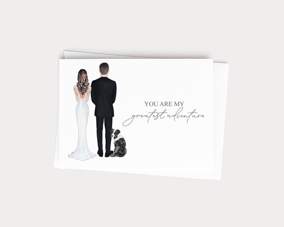 You are My Greatest Adventure Wedding Day Greeting Card for Bride and Groom