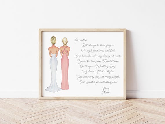 Sister of the Bride Wedding Portrait for Maid of Honor Or Bridesmaid