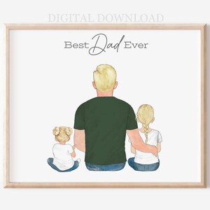 Personalized Father&#39;s Day Portrait: Custom Dad Wall Art (Digital Download)