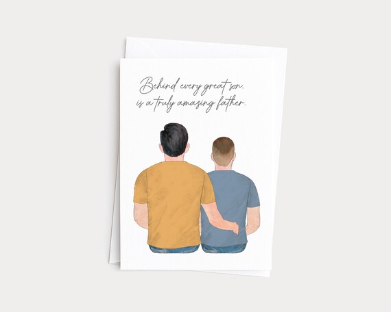 Personalized Father's Day Portrait Card from Kids
