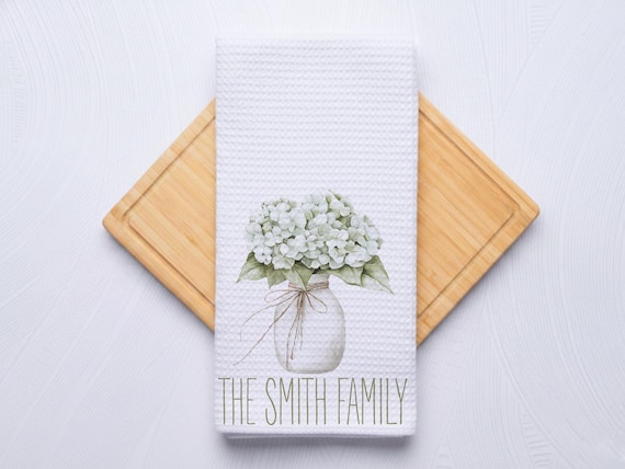 Coastal Flower Art Towel for Kitchen and Bathrooms, Coastal Hostess Gift
