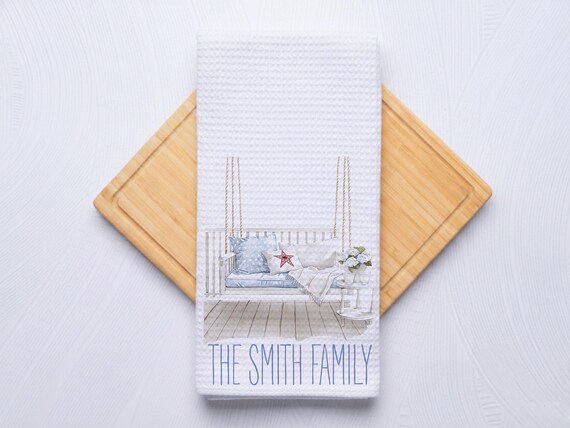 Porch Swing Towel for Kitchen and Bathrooms, Coastal Hostess Gift