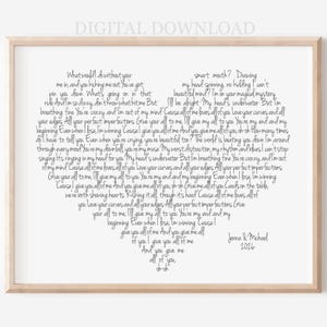 Personalized First Dance Song Lyrics Heart Art (Digital Download)