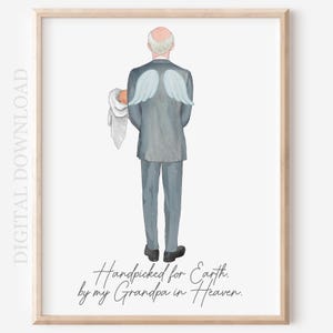 Personalized Grandfather & Baby Portrait: Heaven Sent Gift (Digital Download)