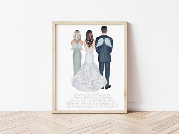 Siblings of the Bride Wedding Memorial Portrait, Digital Download