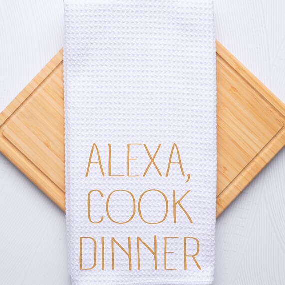 Alexa Cook Dinner Waffle Weave Kitchen Towel
