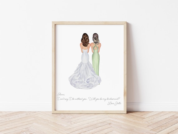 Bridesmaid Proposal Portrait: Sister & Friend Gift (Digital Download)