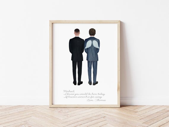 Brother of the Groom Wedding Memorial Portrait, Digital Download