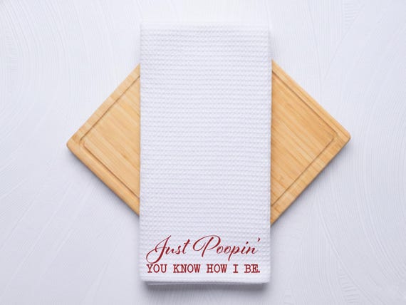 Just Poopin Custom Bathroom Hand Towel, Housewarming Gift