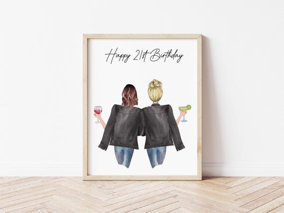 Personalized Friends Portrait, Black Leather Jackets (Digital Download)