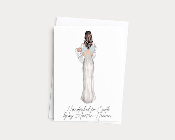 Handpicked for Earth By My Aunt in Heaven Greeting Card Portrait
