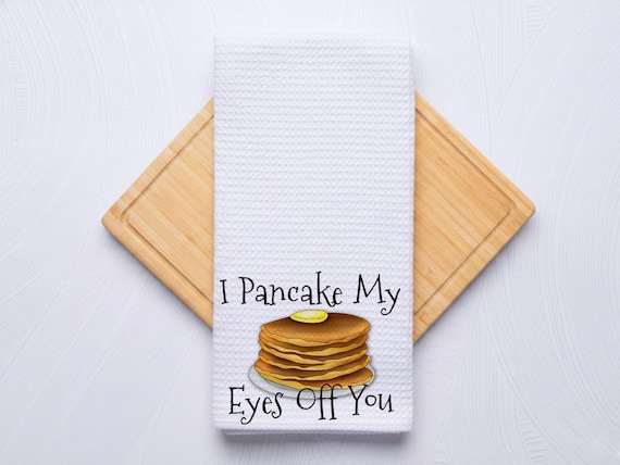 Food Pun Dish Towels for Breakfast Lovers, Personalized Kitchen Decor