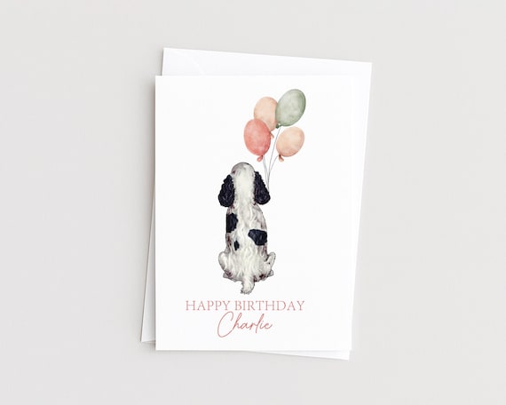 Pet Birthday Card • Personalized Cat and Dog Boho Decor