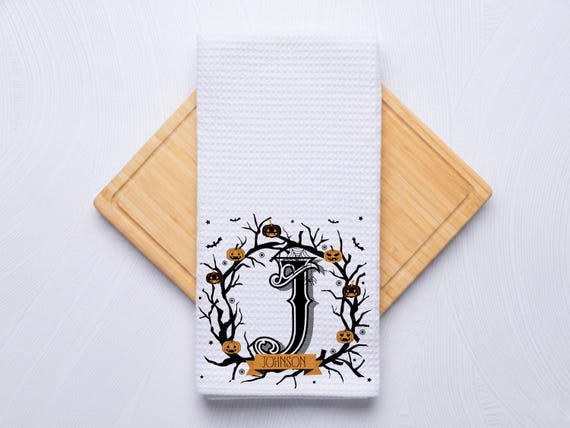 Monogrammed Halloween Towel For Kitchen and Bathroom